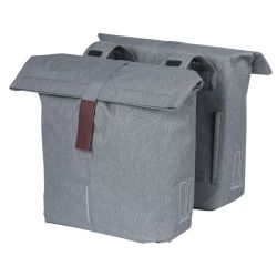 BASIL sacoches double City sur porte bagages Gris