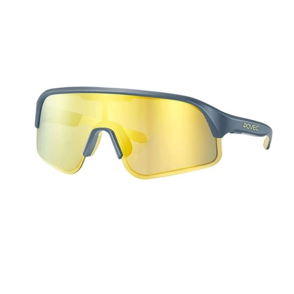 Povec lunettes électro chromiques verre or monture bleue