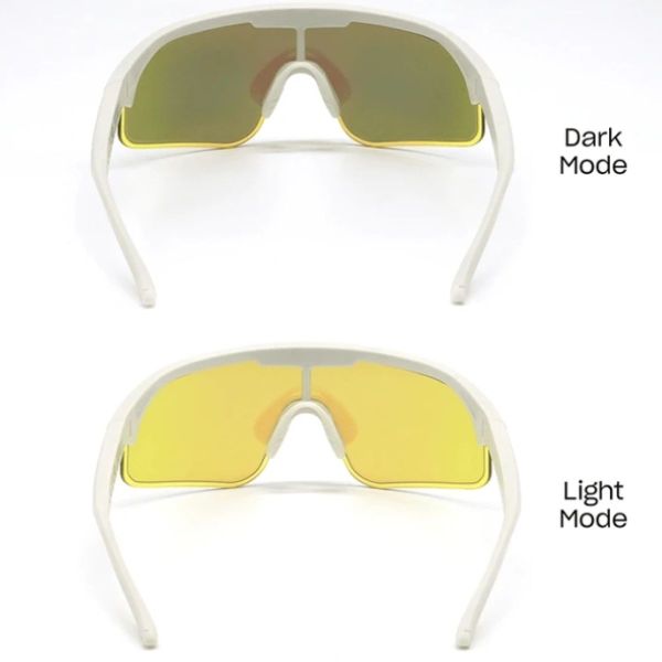 Povec lunettes électro chromiques verre vert monture blanche