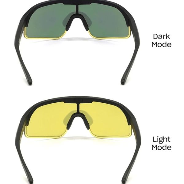 Povec lunettes électro chromiques verre vert monture noire