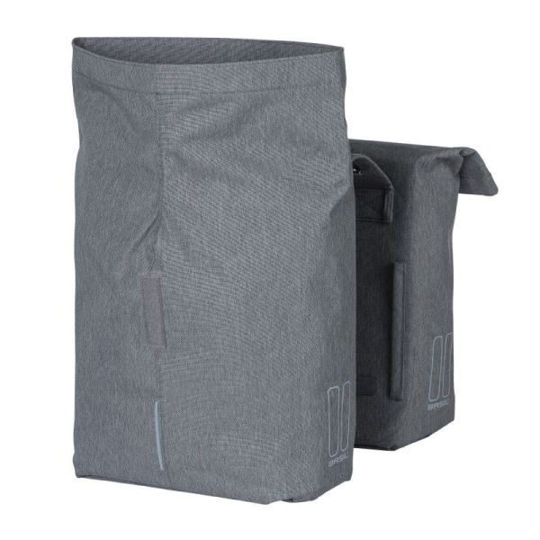 BASIL sacoches double City sur porte bagages Gris