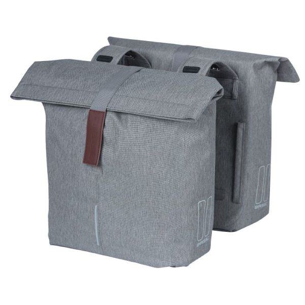 BASIL sacoches double City sur porte bagages Gris