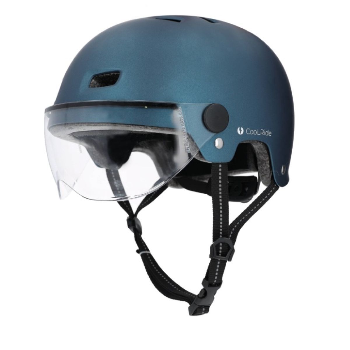 Casque Multi-Sports Cool Ride Taille 53-59 Cm – Bleu, Écran Clair, Pour Vélo Et Trottinette