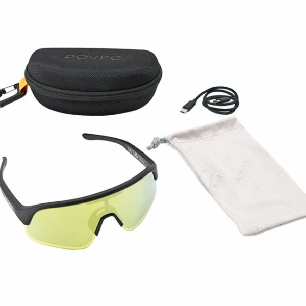 Povec lunettes électro chromiques verre or monture noire