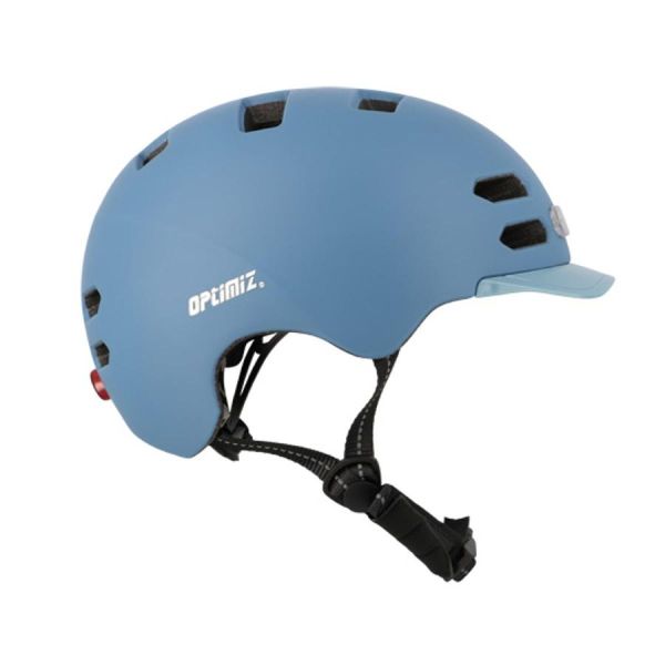 Optimiz casque urbain 0374 bleu éclairage LED avant et arrière