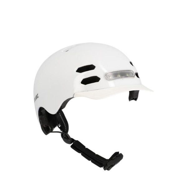 Optimiz casque urbain 0374 blanc éclairage LED avant et arrière