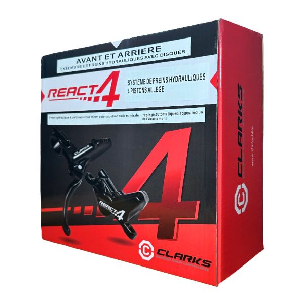 Clarks React 4 kit freins hydrauliques 4 pistons (180mm)
