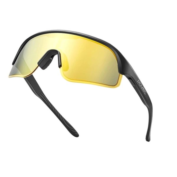 Povec lunettes électro chromiques verre or monture noire