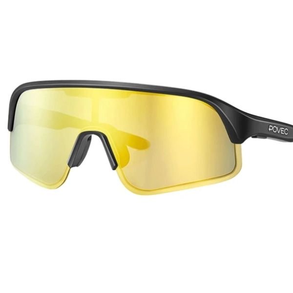 Povec lunettes électro chromiques verre or monture noire
