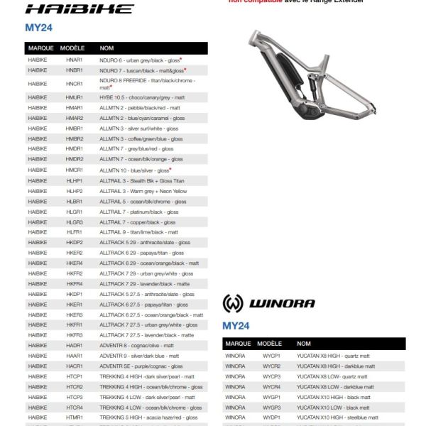 XLC batterie additionnelle 360Wh MR-S18 Yamaha pour Haibike et Winora