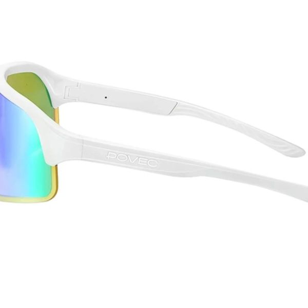 Povec lunettes électro chromiques verre vert monture blanche