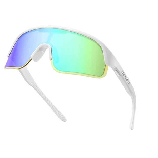 Povec lunettes électro chromiques verre vert monture blanche
