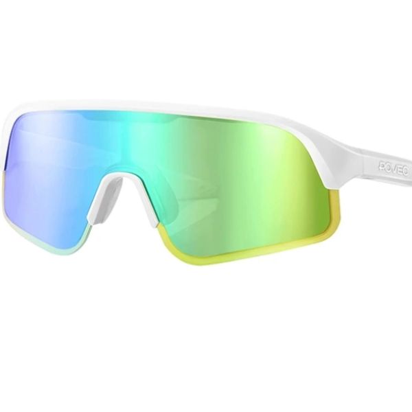 Povec lunettes électro chromiques verre vert monture blanche