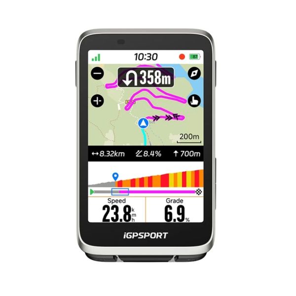 IGPSPORT Compteur GPS BiNavi (argent)